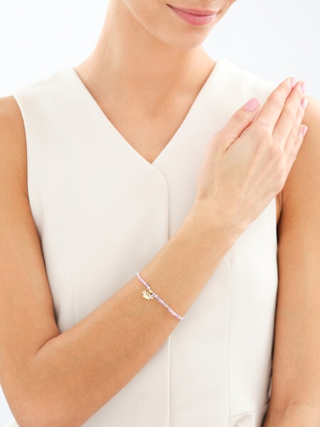 Bransoletka z mosiądzu pozłacana z cyrkoniami - krab