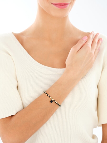 Gold-Plated Brass Bracelet with Glass