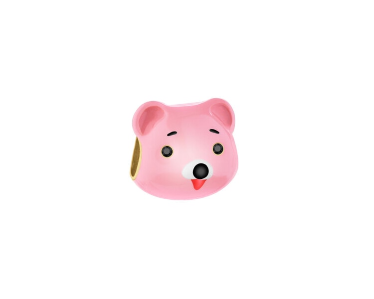 Gold-Plated Silver Beads For Kids Pendant with Cubic Zirconia