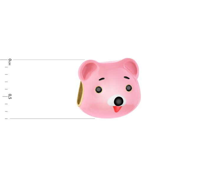 Gold-Plated Silver Beads For Kids Pendant with Cubic Zirconia