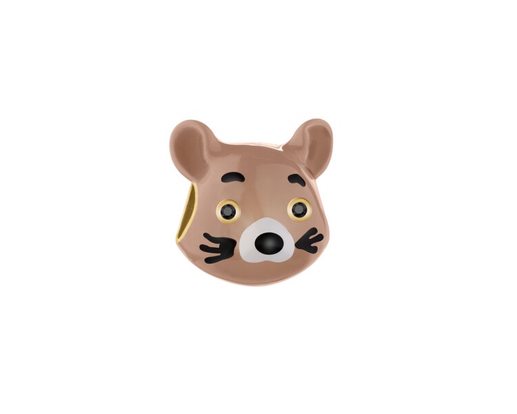 Gold-Plated Silver Beads For Kids Pendant with Cubic Zirconia