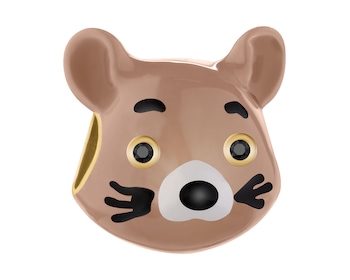 Gold-Plated Silver Beads For Kids Pendant with Cubic Zirconia