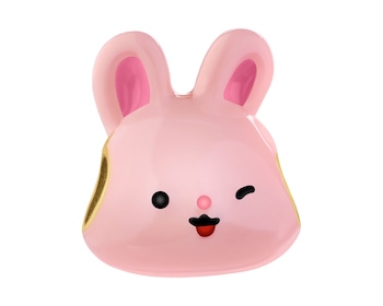 Zawieszka srebrna beads dla dziecka z emalią - zajączek