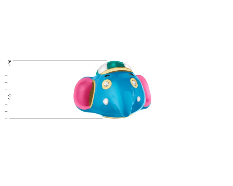 Zawieszka srebrna beads dla dziecka z cyrkoniami i emalią - słonik