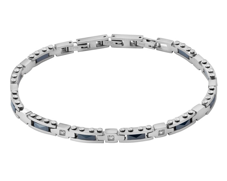 Stainless Steel Bracelet with Cubic Zirconia