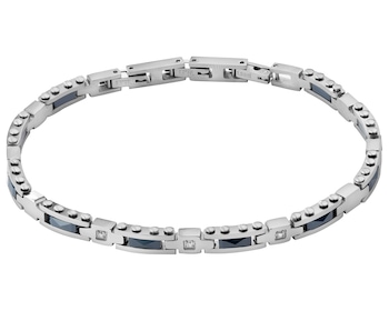 Stainless Steel Bracelet with Cubic Zirconia