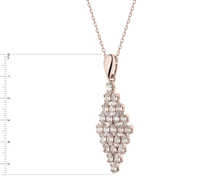 Naszyjnik z mosiądzu pozłacany z cyrkoniami