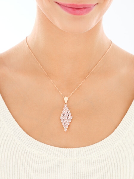 Naszyjnik z mosiądzu pozłacany z cyrkoniami