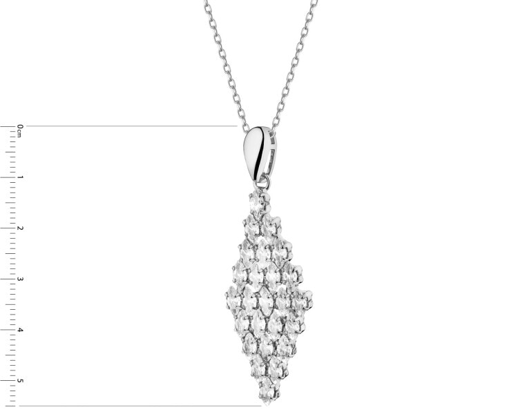 Naszyjnik z mosiądzu rodowany z cyrkoniami