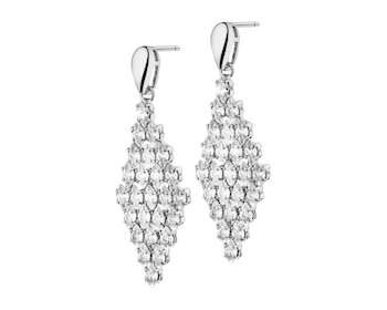 Kolczyki z mosiądzu rodowane z cyrkoniami