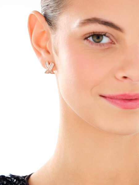 Kolczyki z mosiądzu pozłacane z cyrkoniami