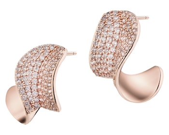 Kolczyki z mosiądzu pozłacane z cyrkoniami