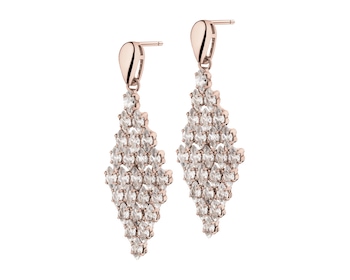 Kolczyki z mosiądzu pozłacane z cyrkoniami