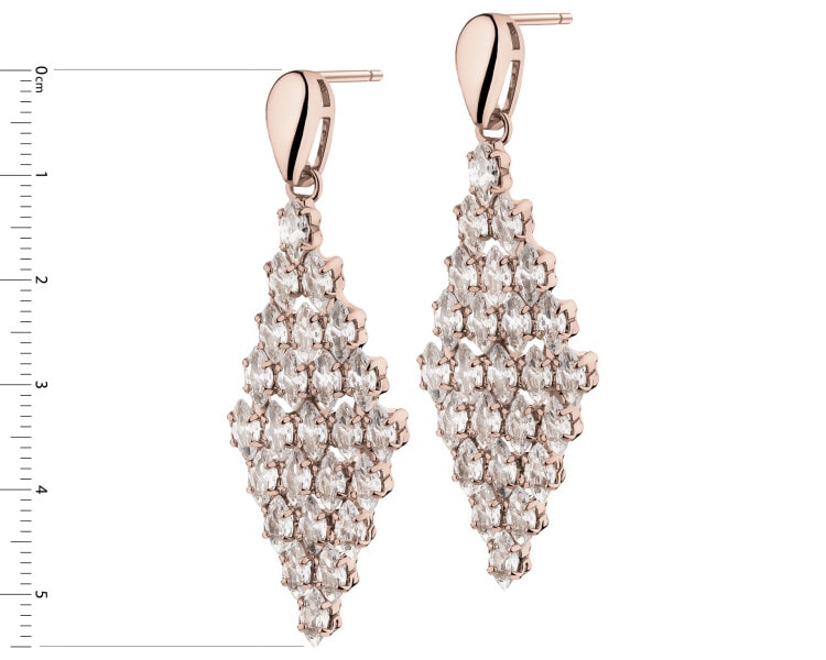 Kolczyki z mosiądzu pozłacane z cyrkoniami