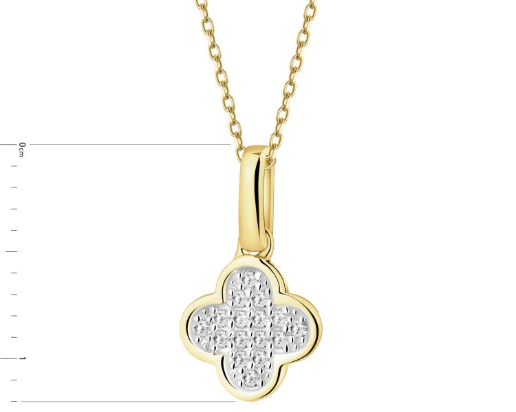 Zawieszka z żółtego złota z diamentami - 0,04 ct - próba 585