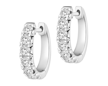 Kolczyki z białego złota z brylantami - koła - 1,50 ct - próba 585