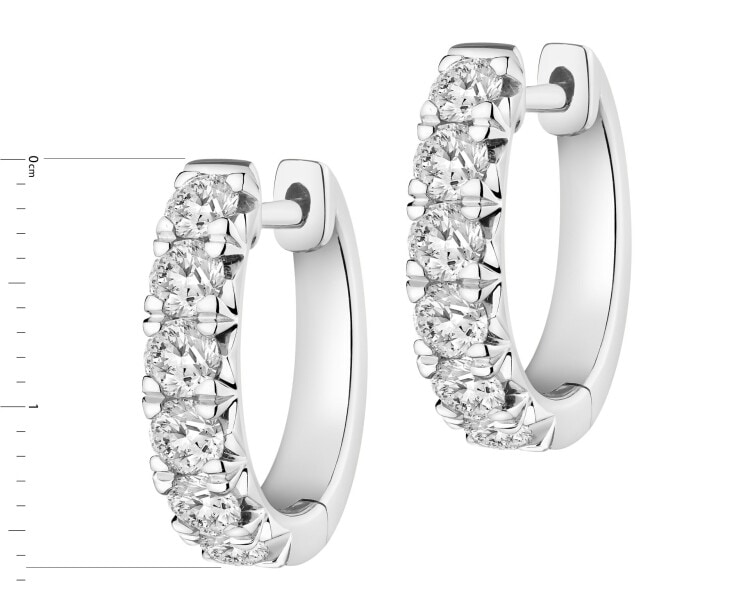 Kolczyki z białego złota z brylantami - koła - 1,50 ct - próba 585