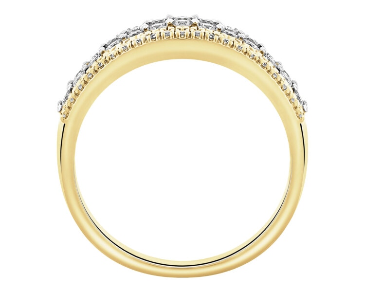 Pierścionek z żóltego złota z diamentami - 0,50 ct - próba 585