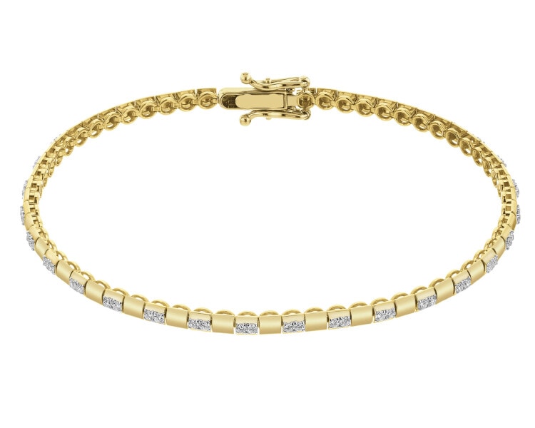 Bransoletka z żółtego złota z brylantami - 19 cm - 0,58 ct - próba 585