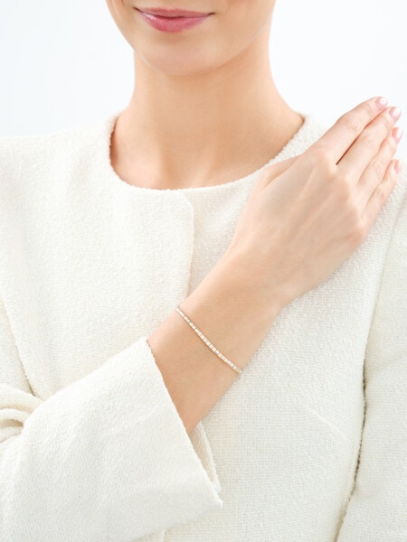 14 K Rhodium-Plated Yellow Gold Bracelet with Diamonds - 0,58 ct - fineness 14 K