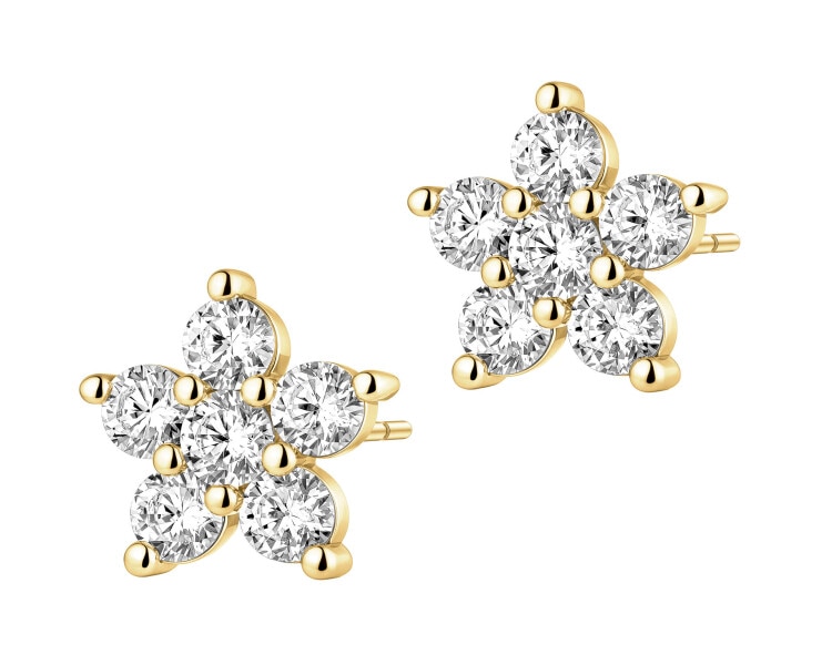 Kolczyki srebrne z cyrkoniami - kwiaty