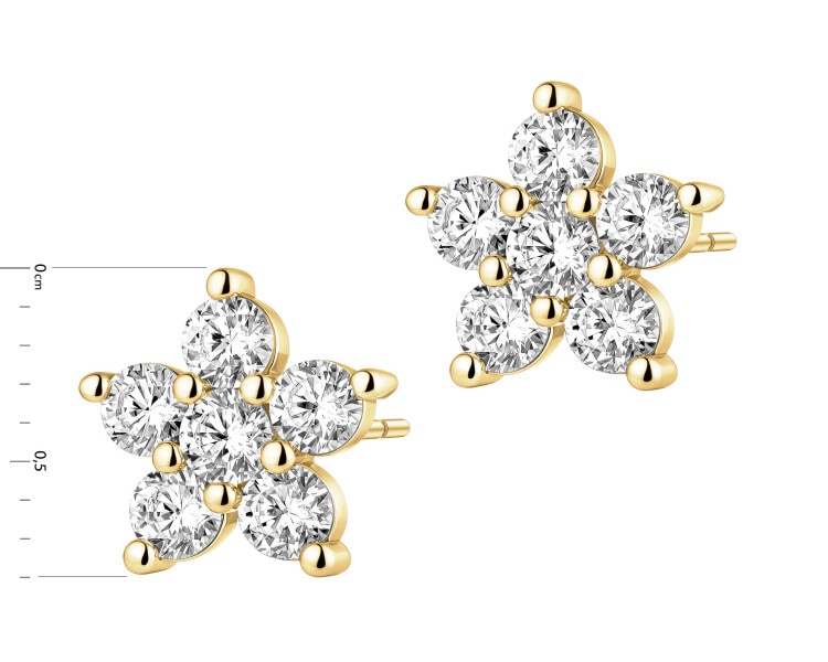 Kolczyki srebrne z cyrkoniami - kwiaty