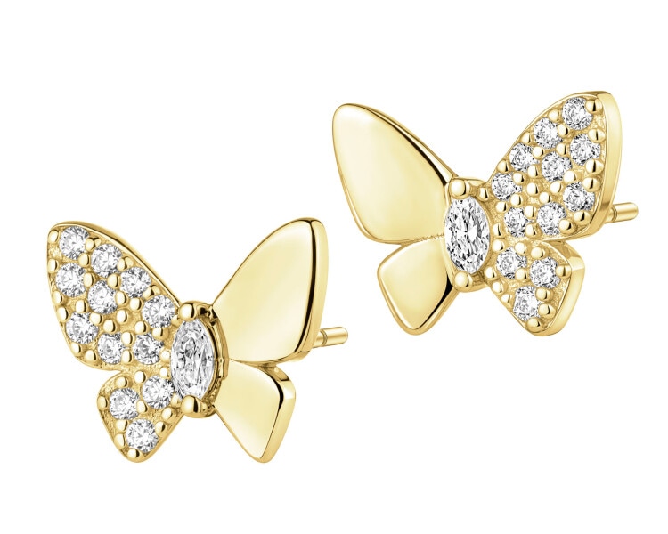 Kolczyki srebrne z cyrkoniami - motyle