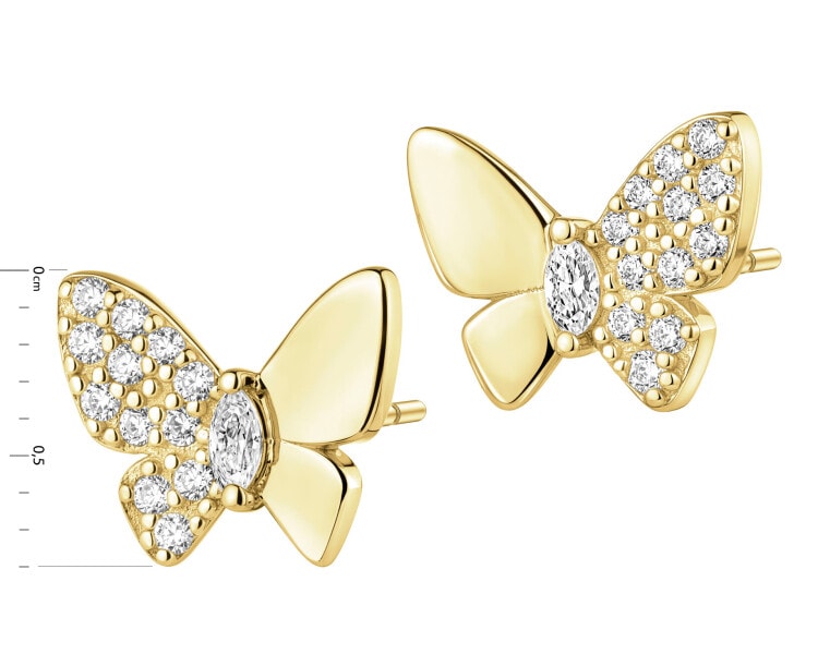 Kolczyki srebrne z cyrkoniami - motyle