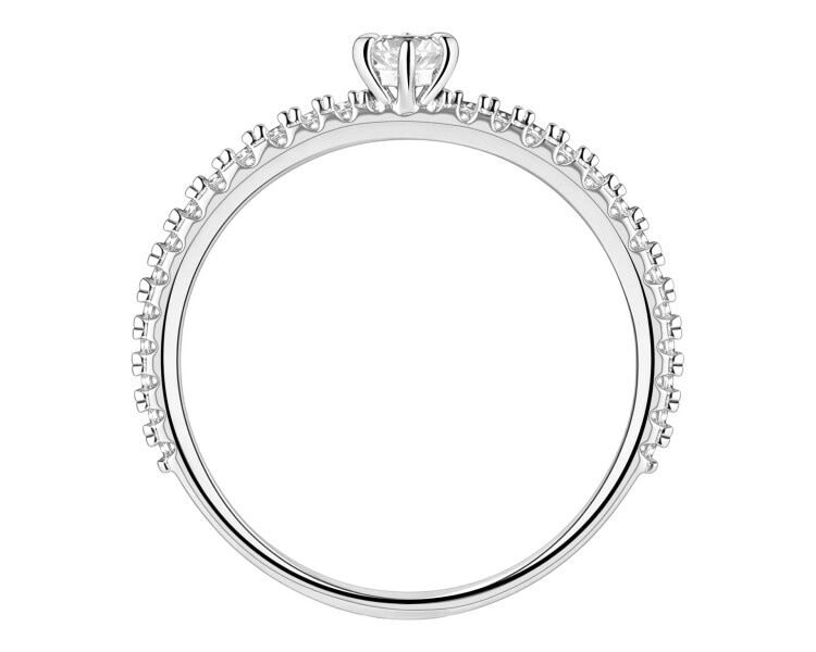 Rhodium Plated Silver Ring with Cubic Zirconia