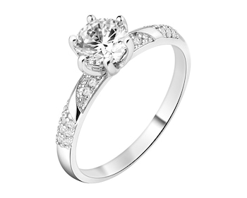 Rhodium Plated Silver Ring with Cubic Zirconia