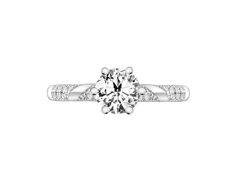 Rhodium Plated Silver Ring with Cubic Zirconia