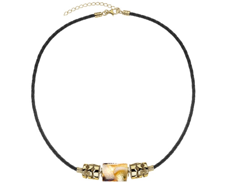 Naszyjnik srebrny z bursztynem