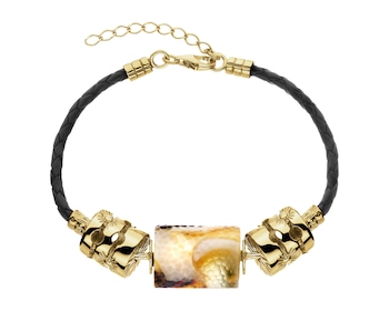 Bransoletka srebrna z bursztynem