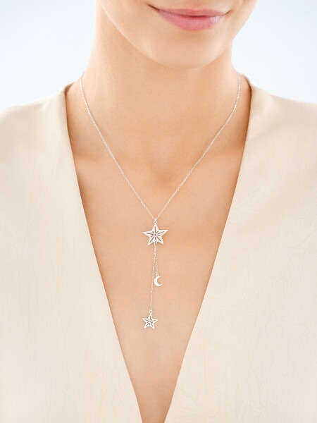 Stříbrný náhrdelník - hvězdy, měsíc