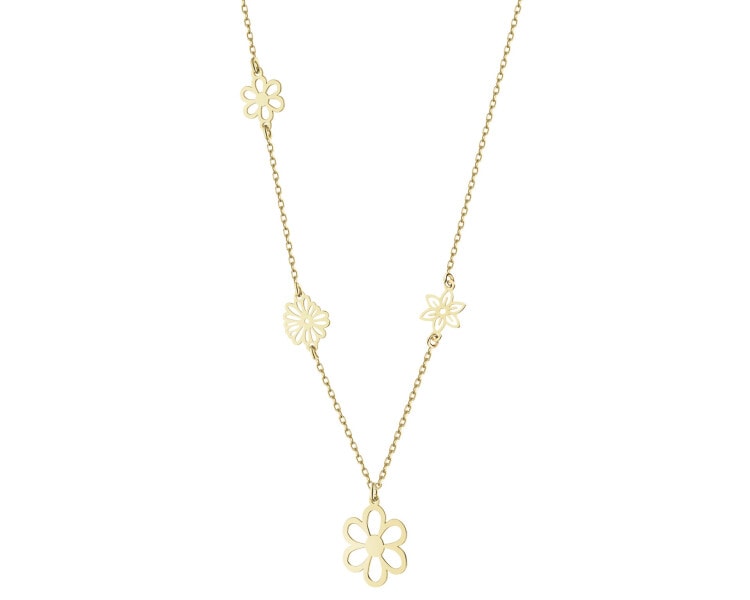 Naszyjnik srebrny - kwiaty