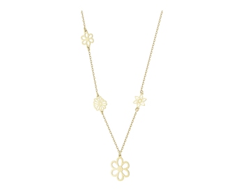 Naszyjnik srebrny - kwiaty