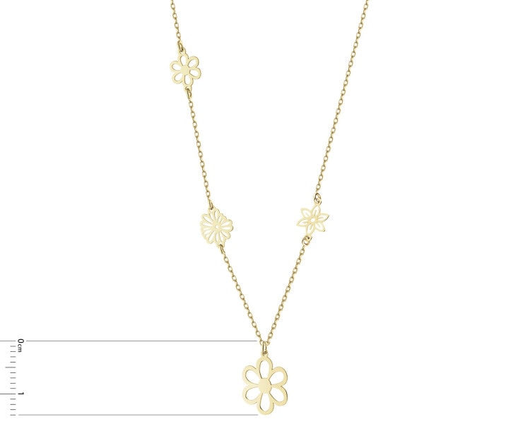 Naszyjnik srebrny - kwiaty