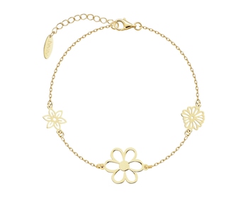 Bransoletka srebrna - kwiaty