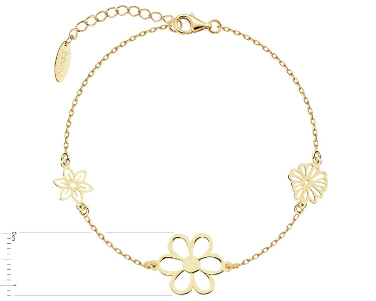 Bransoletka srebrna - kwiaty