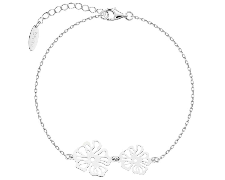 Bransoletka srebrna - kwiaty