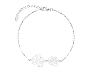 Bransoletka srebrna - kwiaty