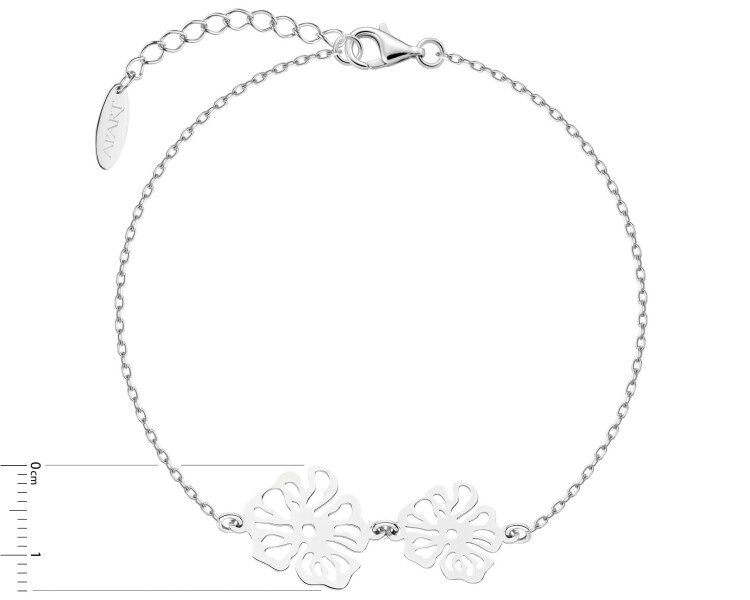 Bransoletka srebrna - kwiaty