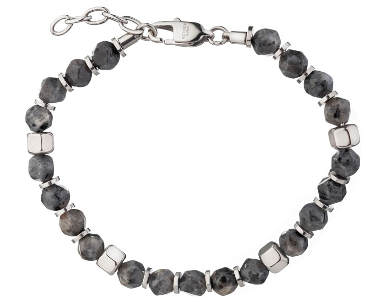 Stainless Steel Bracelet with Labradorite