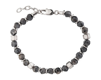 Stainless Steel Bracelet with Labradorite