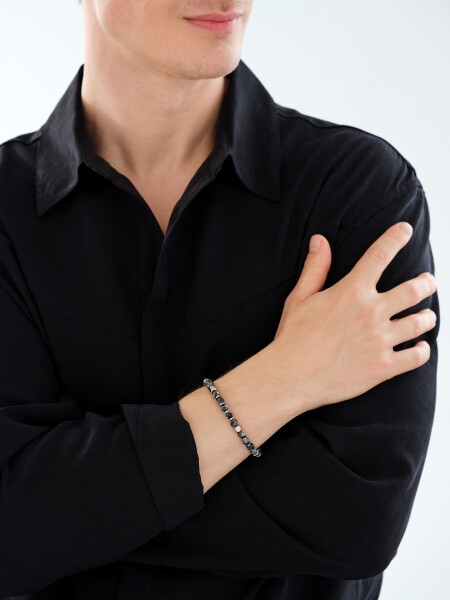 Stainless Steel Bracelet with Labradorite