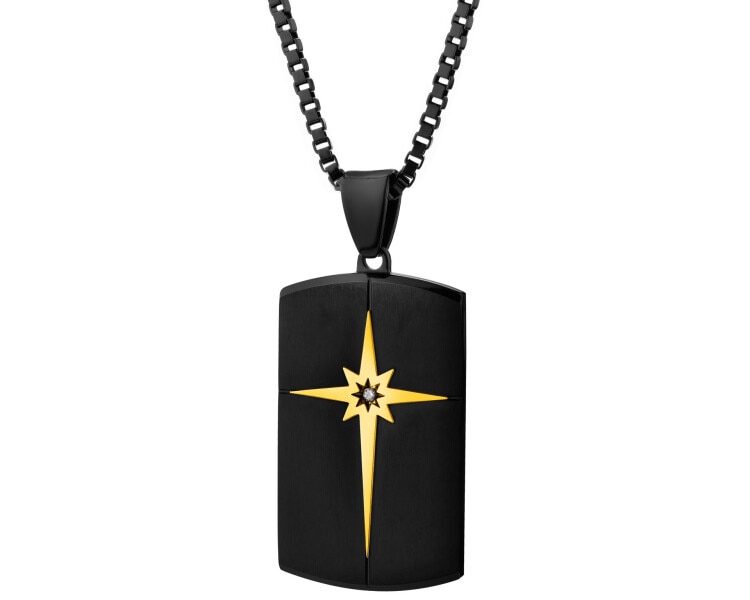 Stainless Steel Necklace with Cubic Zirconia