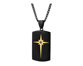 Stainless Steel Necklace with Cubic Zirconia