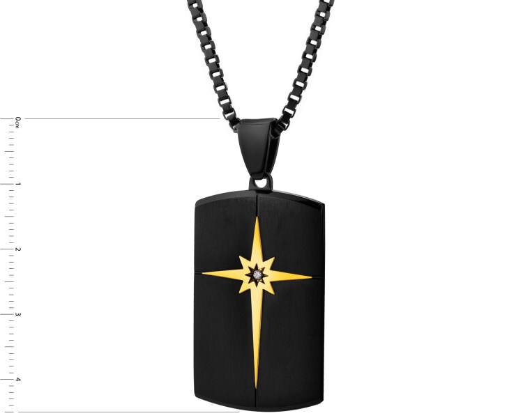 Stainless Steel Necklace with Cubic Zirconia