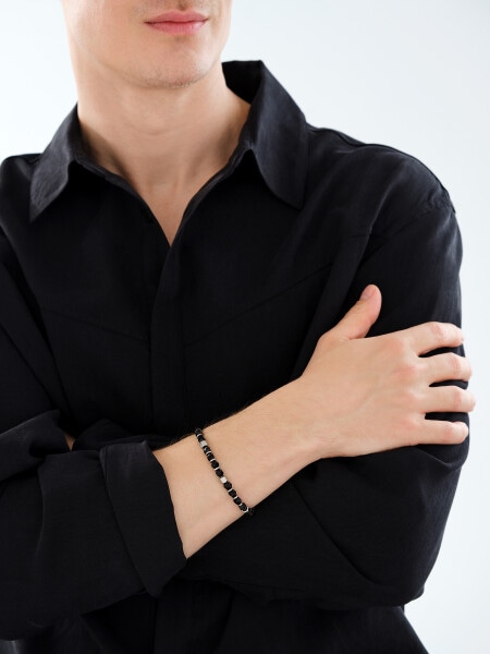 Stainless Steel Bracelet with Agate