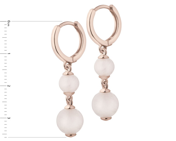 Gold-Plated Brass, Gold-Plated Silver Dangling Earring with Quartz